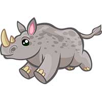 Раскраски носороги - распечатать, скачать бесплатно