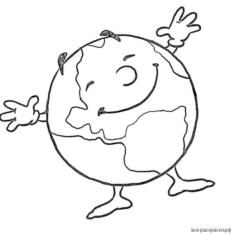 Картинка глобуса земли для детей раскраска