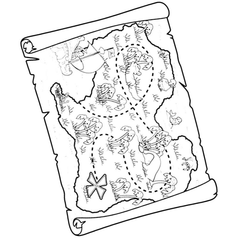 Карта сокровищ распечатать для детей с заданиями поиска