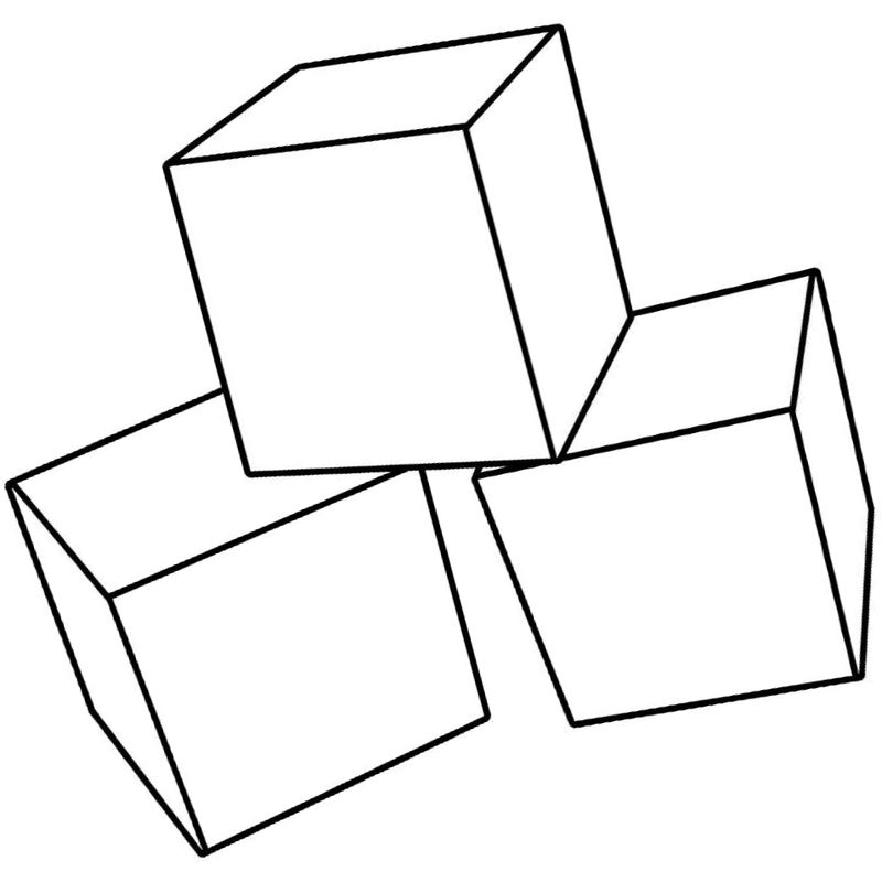 три кубика - распечатать, скачать бесплатно