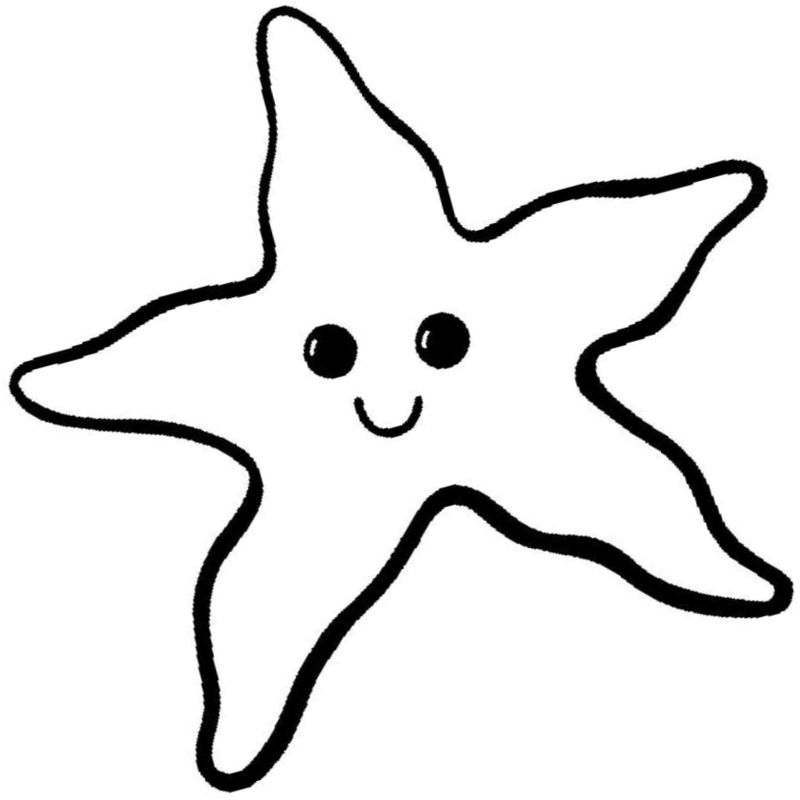 морская звезда с улыбкой - распечатать, скачать бесплатно