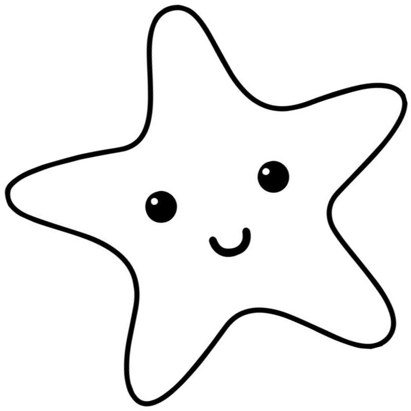 счастливая морская звезда - распечатать, скачать бесплатно