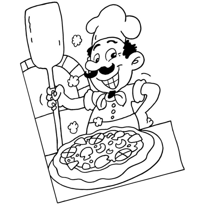 повар и пицца - распечатать, скачать бесплатно