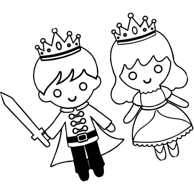 милые принц и принцесса - распечатать, скачать бесплатно