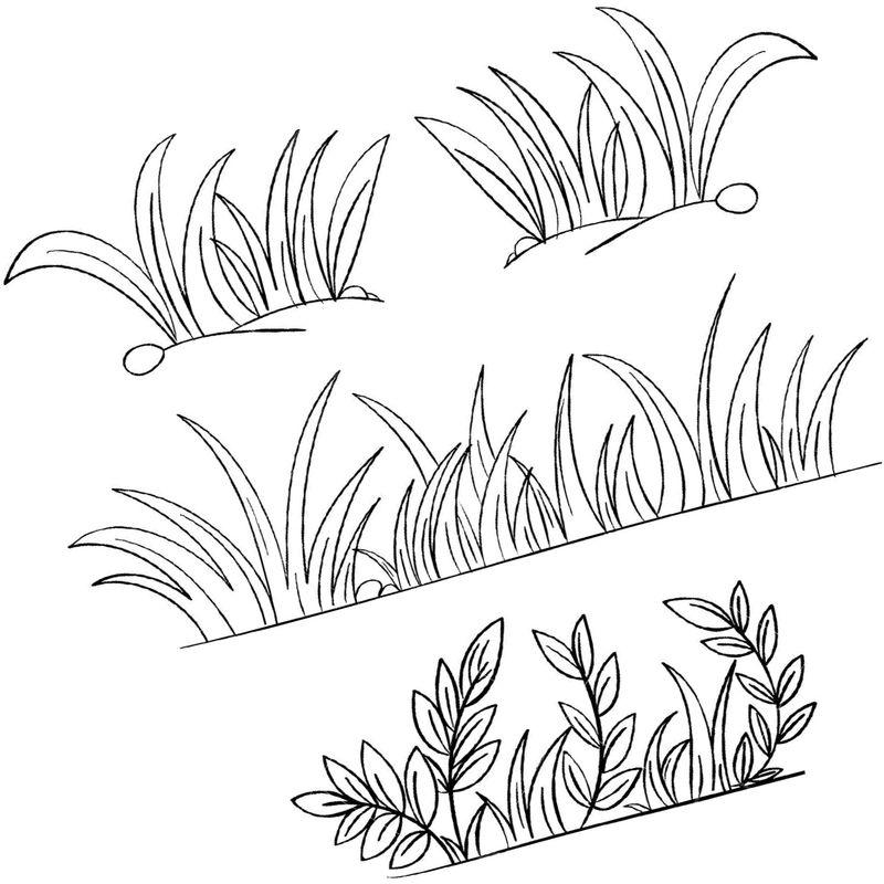 разные кусты травы - распечатать, скачать бесплатно